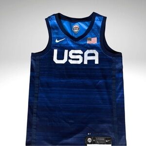 Nike USA Navy and Royal Blue Basketball Jersey
